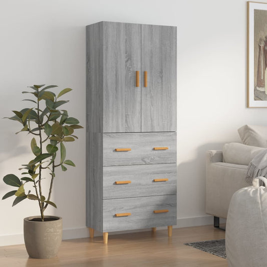 Kaappi harmaa Sonoma 70x34x180 cm tekninen puu - Sisustajankoti.fi