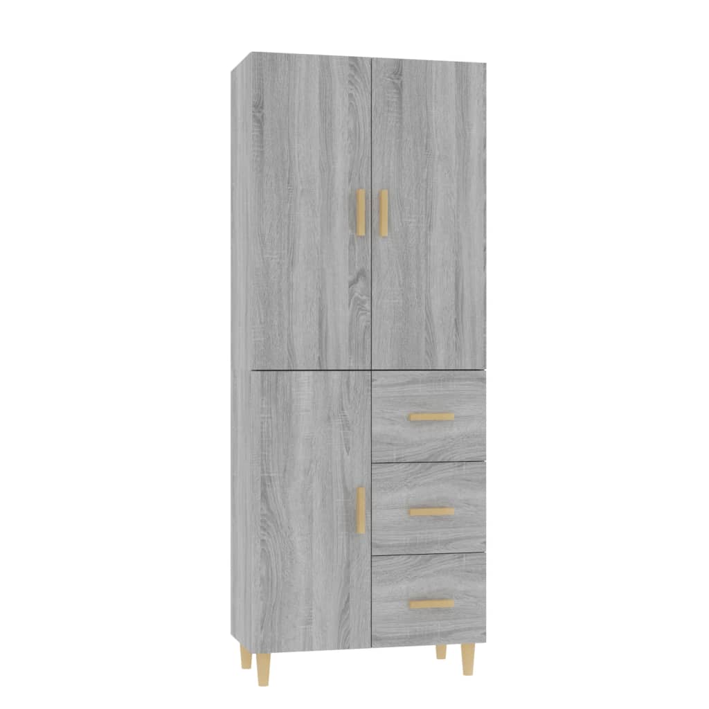 Kaappi harmaa Sonoma 69,5x34x180 cm tekninen puu - Sisustajankoti.fi