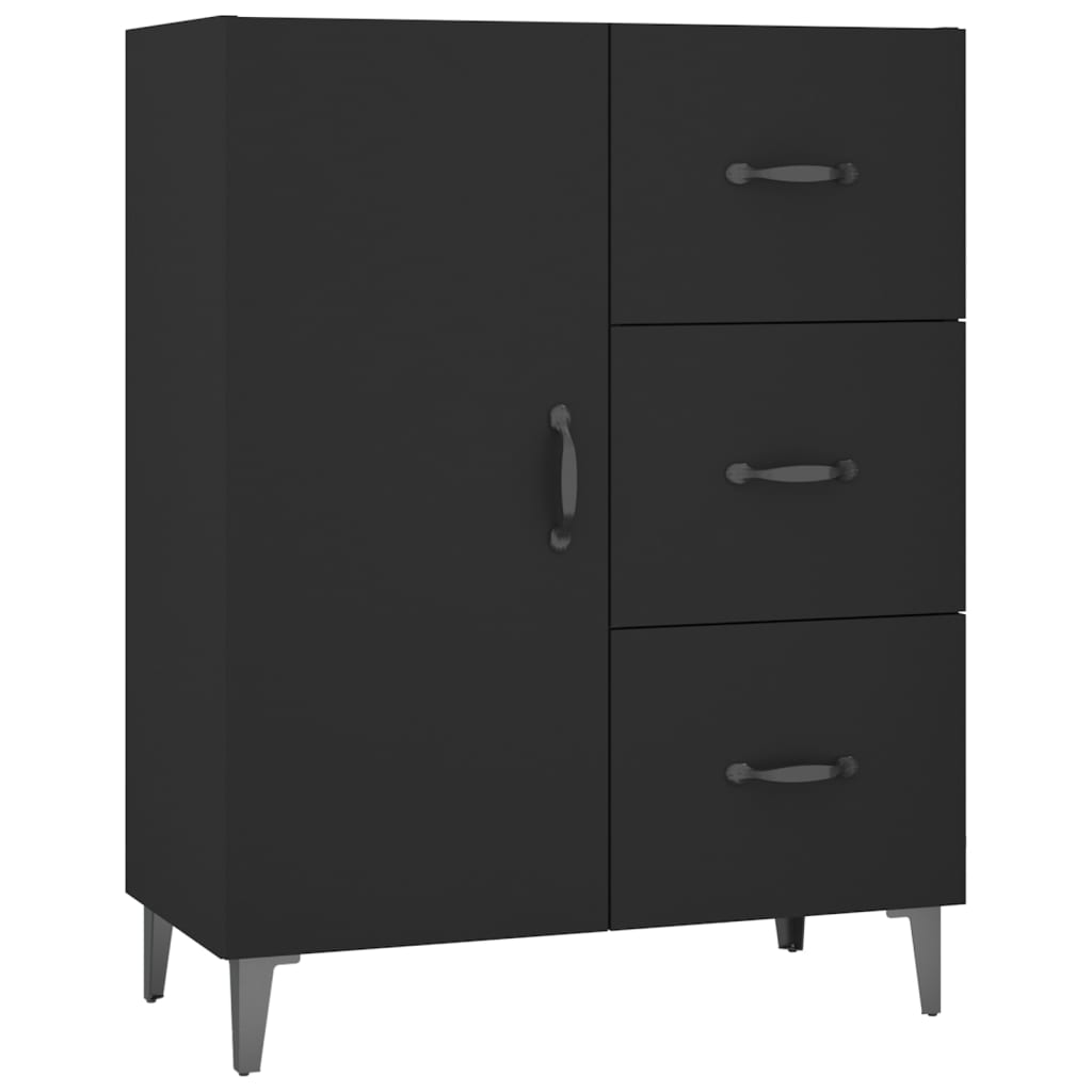 Kaappi musta 69,5x34x180 cm tekninen puu - Sisustajankoti.fi