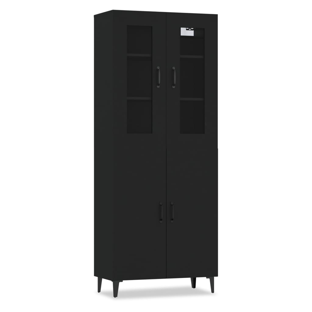 Kaappi musta 69,5x34x180 cm tekninen puu - Sisustajankoti.fi