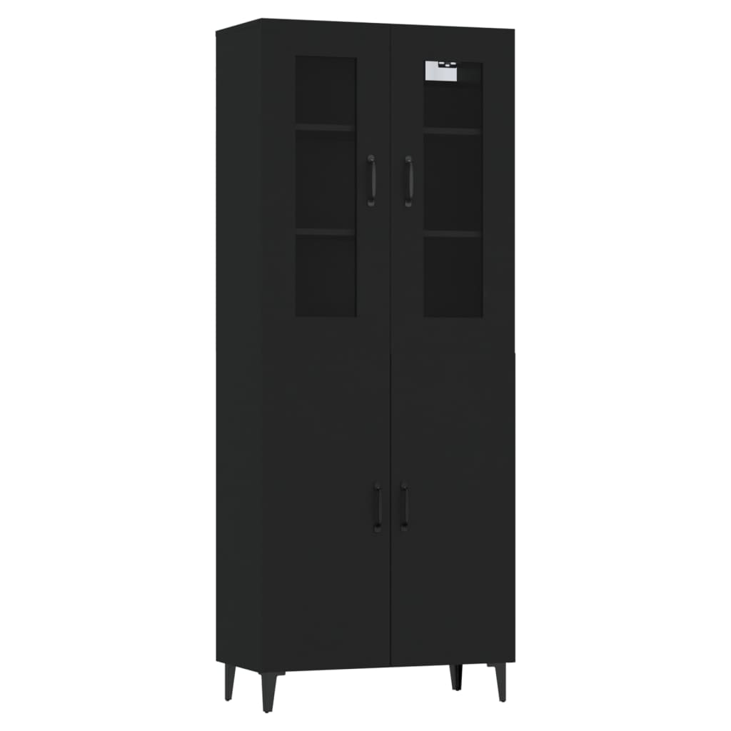 Kaappi musta 69,5x34x180 cm tekninen puu - Sisustajankoti.fi