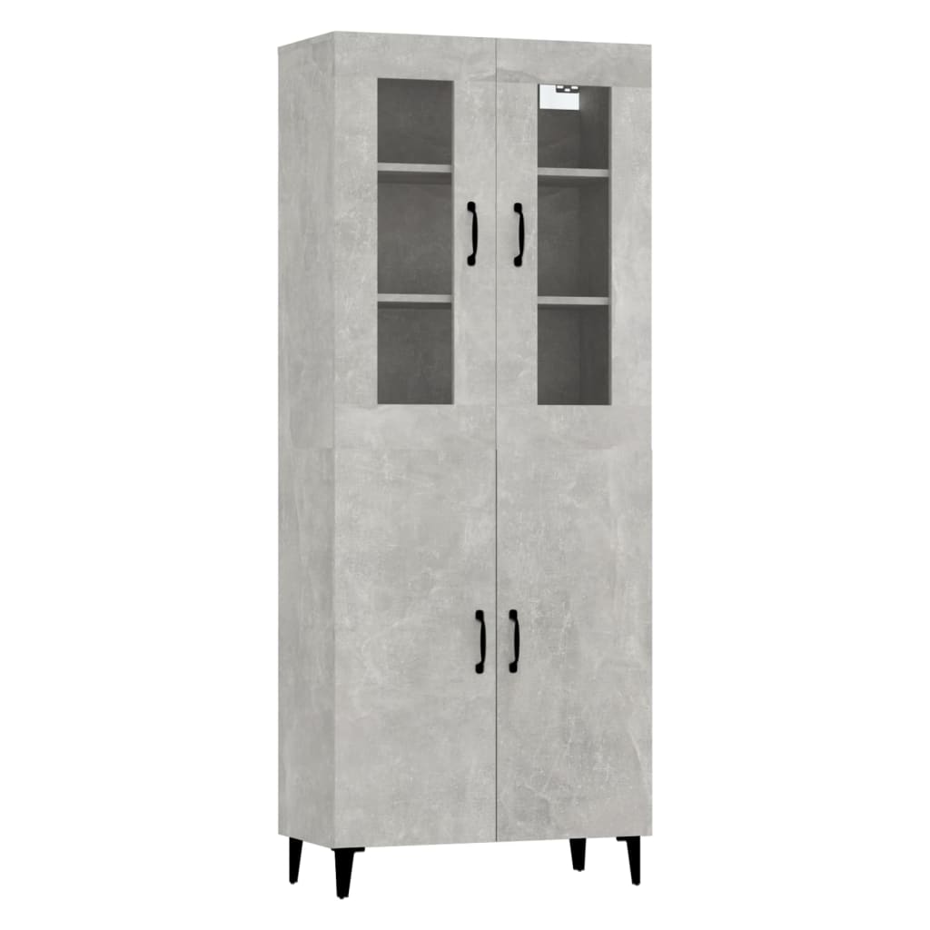 Kaappi betoninharmaa 69,5x34x180 cm tekninen puu - Sisustajankoti.fi