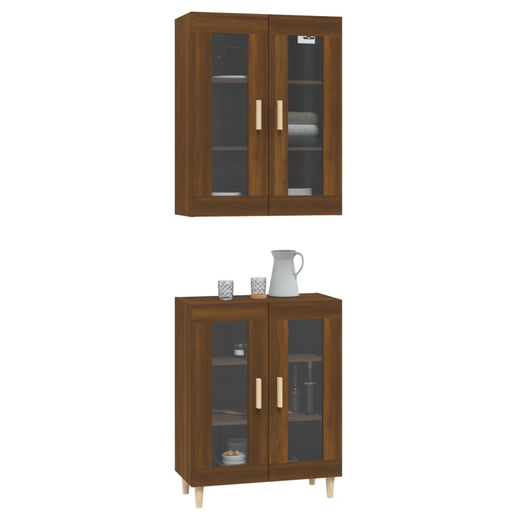 Kaappi ruskea tammi 69,5x34x180 cm tekninen puu - Sisustajankoti.fi