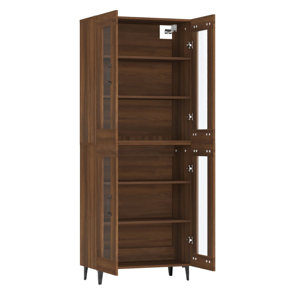 Kaappi ruskea tammi 69,5x34x180 cm tekninen puu - Sisustajankoti.fi