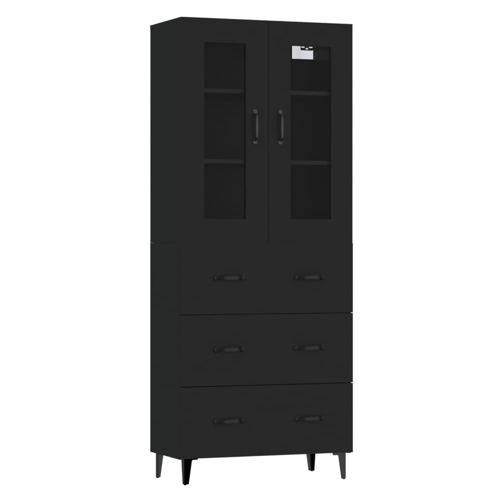 Kaappi musta 69,5x34x180 cm tekninen puu - Sisustajankoti.fi