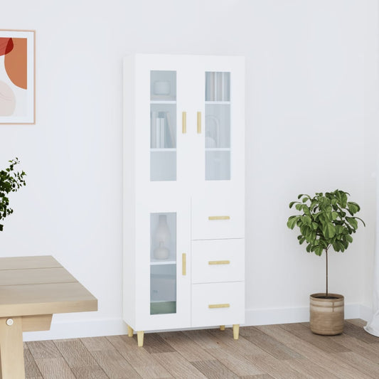 Kaappi valkoinen 69,5x34x180 cm tekninen puu - Sisustajankoti.fi