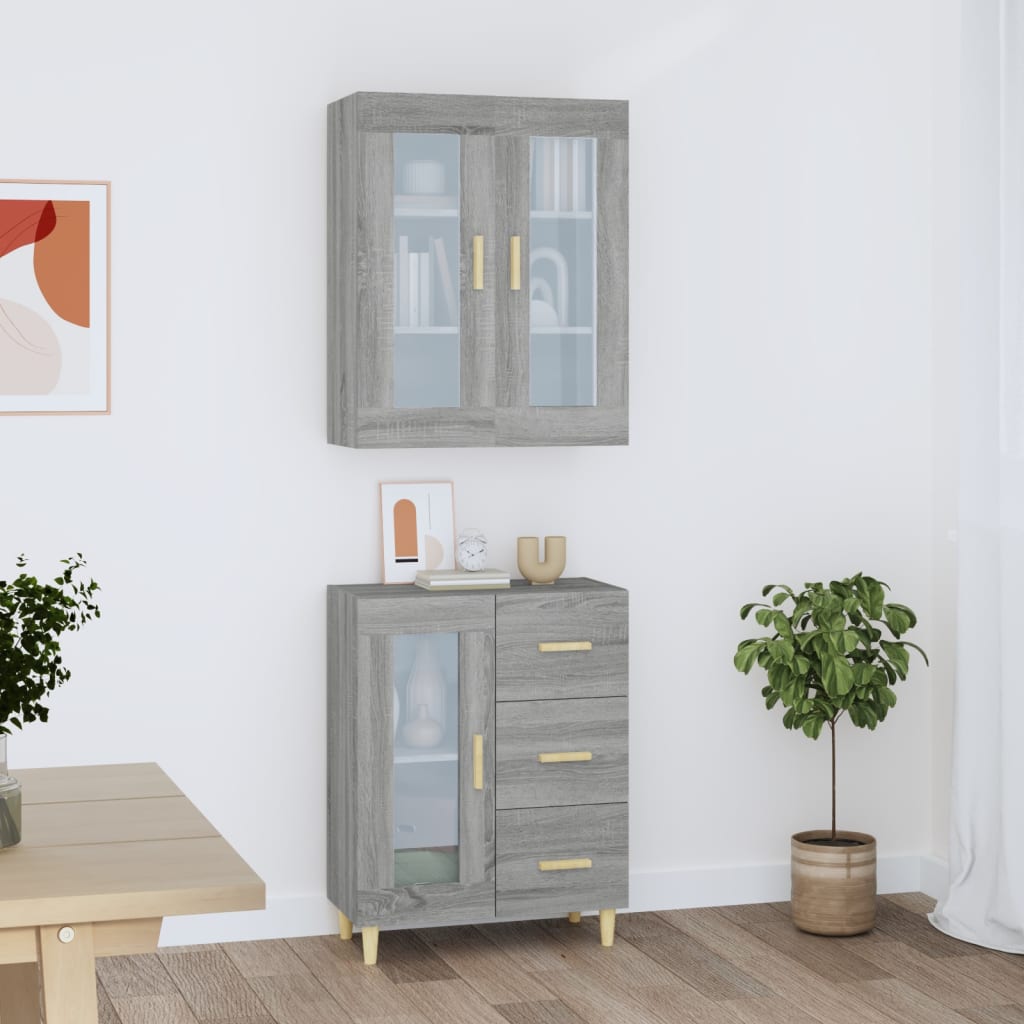 Kaappi harmaa Sonoma 69,5x34x180 cm tekninen puu - Sisustajankoti.fi