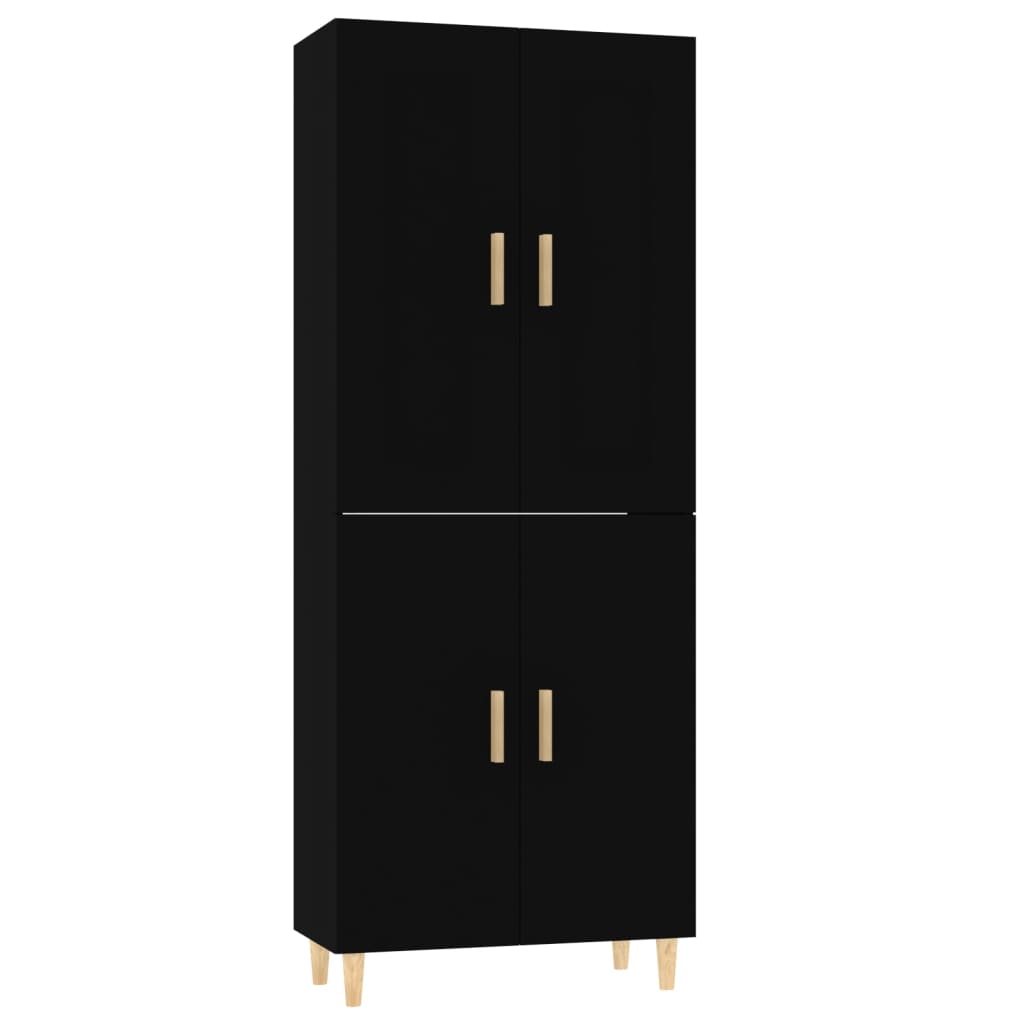 Kaappi musta 70x34x180 cm tekninen puu - Sisustajankoti.fi