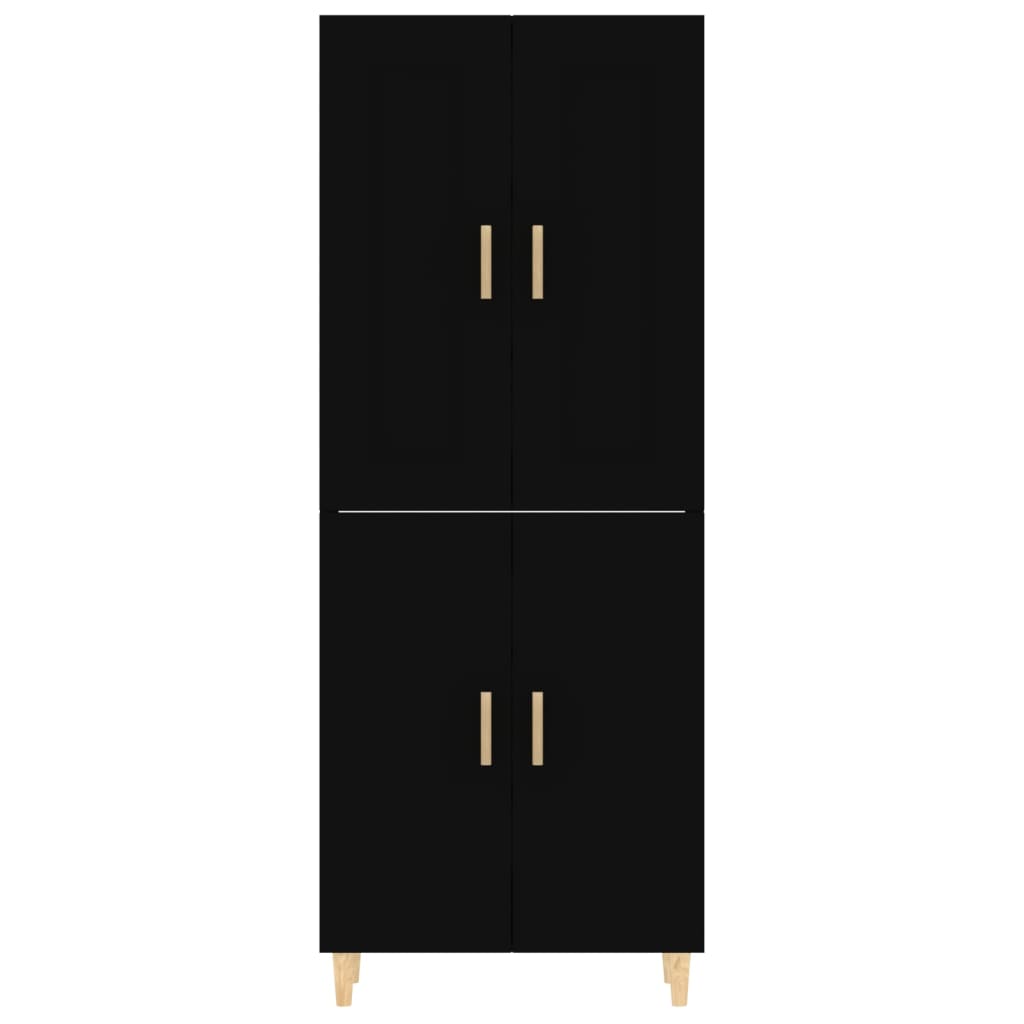Kaappi musta 70x34x180 cm tekninen puu - Sisustajankoti.fi