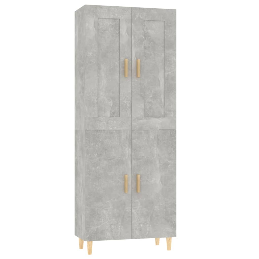 Kaappi betoninharmaa 70x34x180 cm tekninen puu - Sisustajankoti.fi