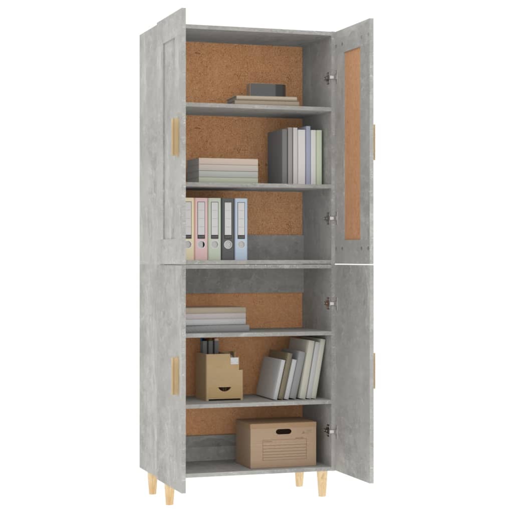 Kaappi betoninharmaa 70x34x180 cm tekninen puu - Sisustajankoti.fi
