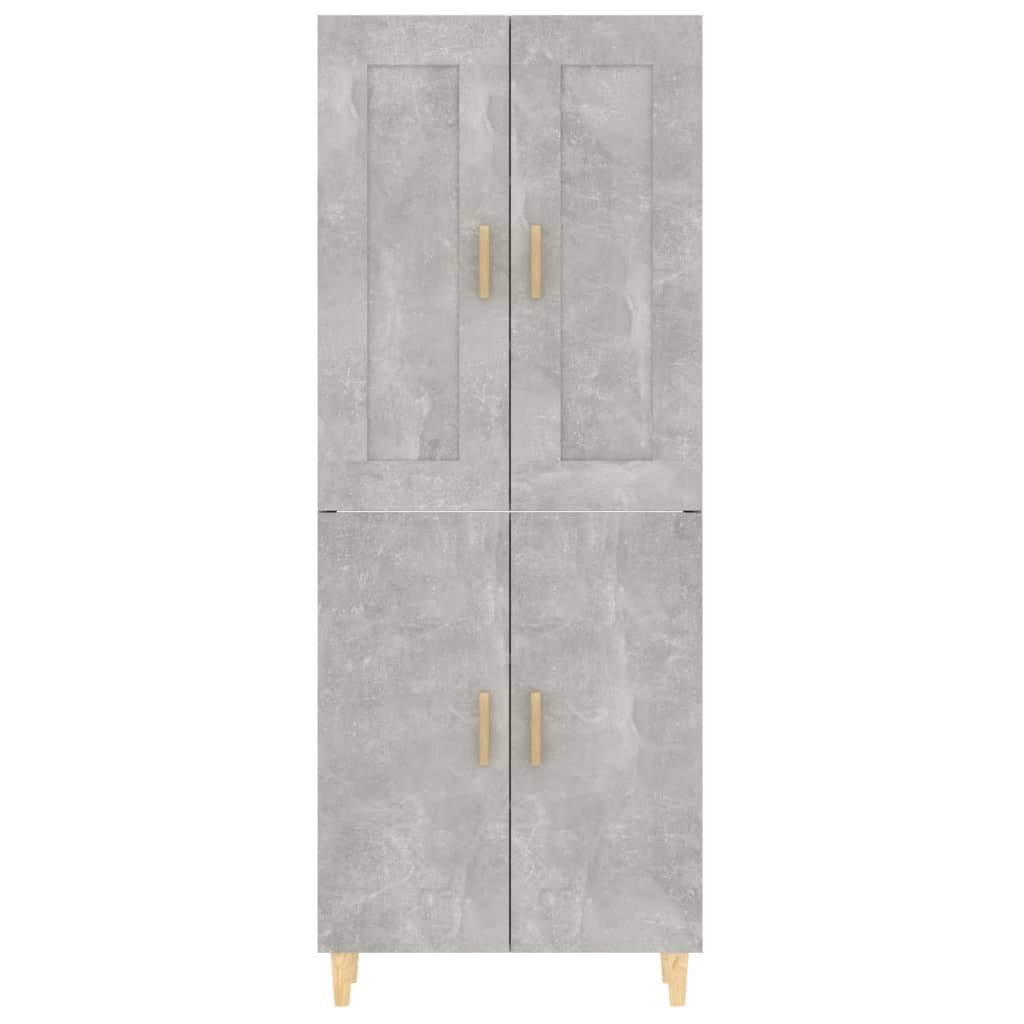 Kaappi betoninharmaa 70x34x180 cm tekninen puu - Sisustajankoti.fi