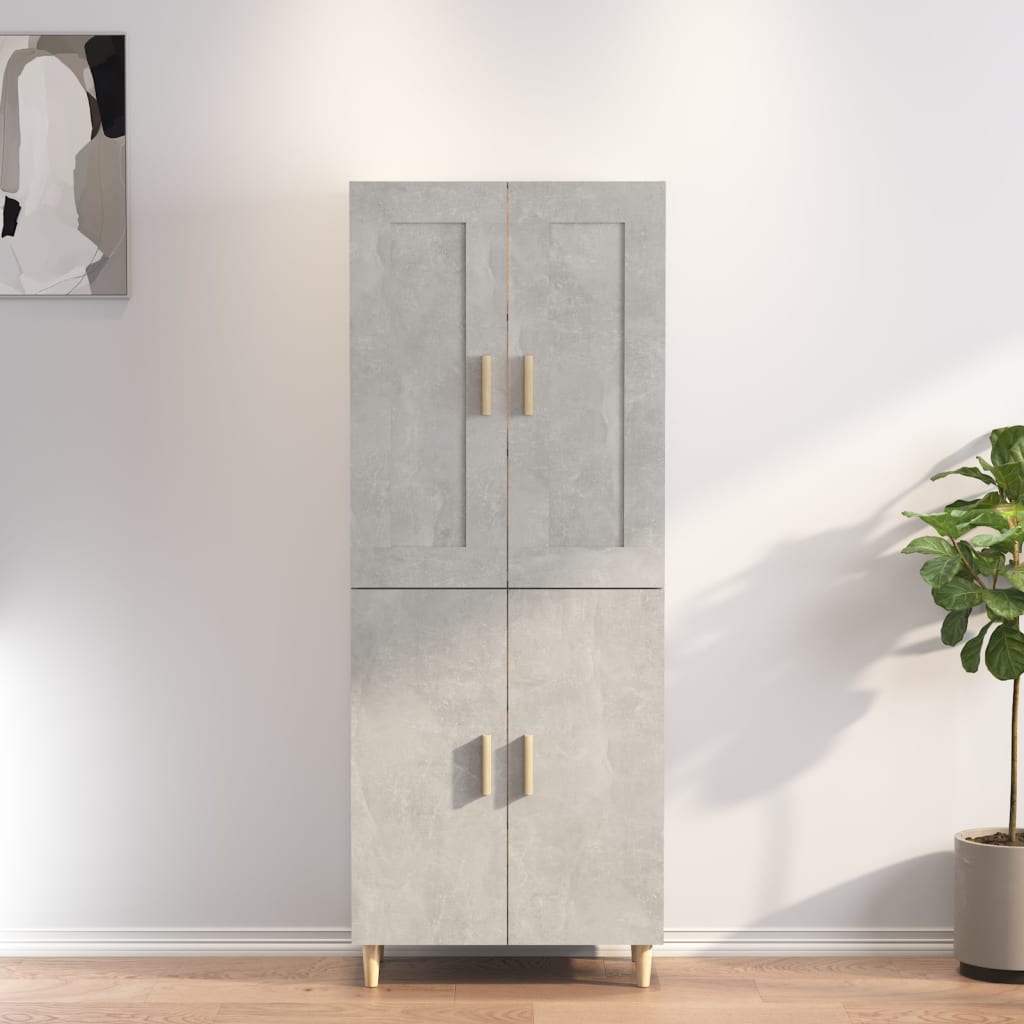 Kaappi betoninharmaa 70x34x180 cm tekninen puu - Sisustajankoti.fi