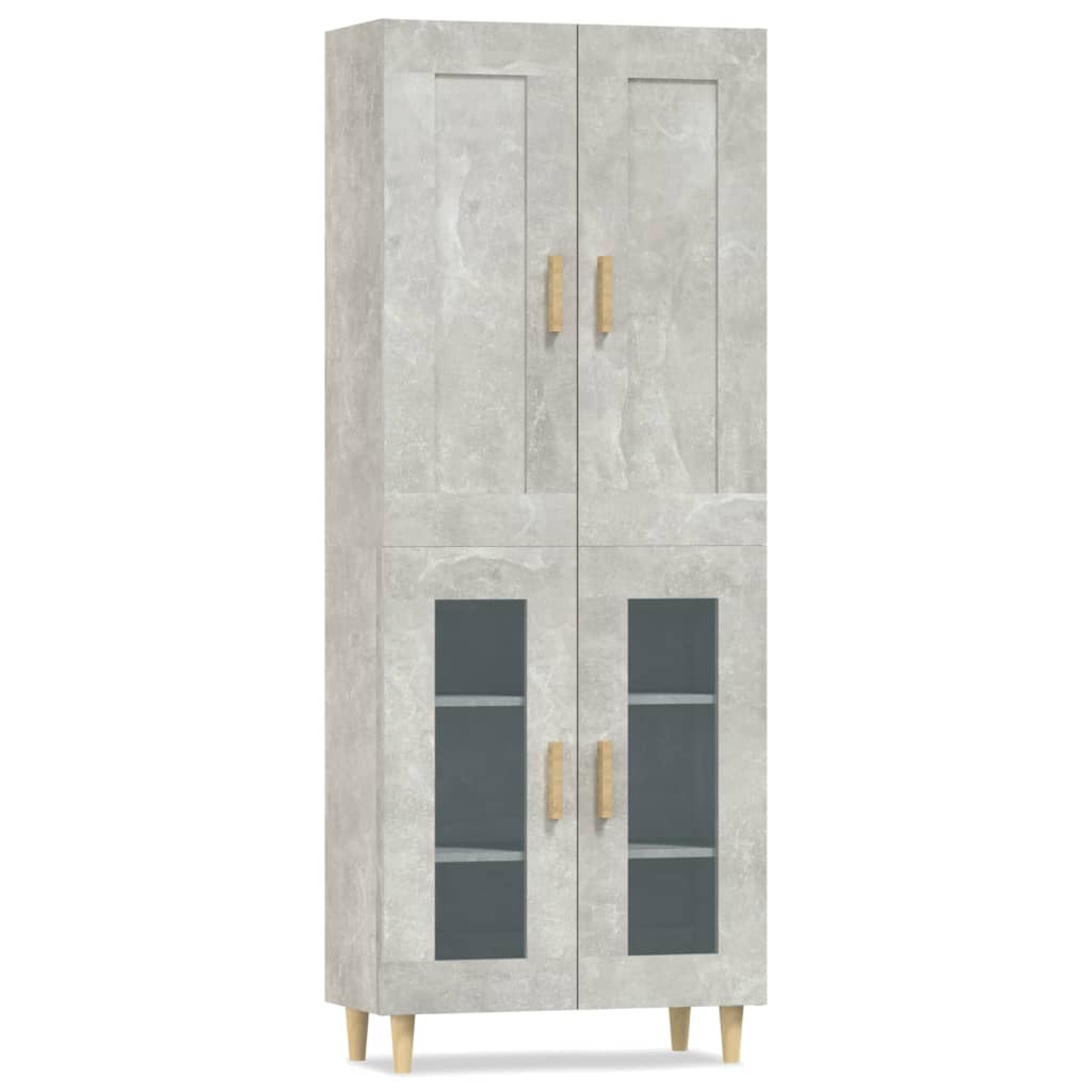 Kaappi betoninharmaa 69,5x34x180 cm tekninen puu - Sisustajankoti.fi