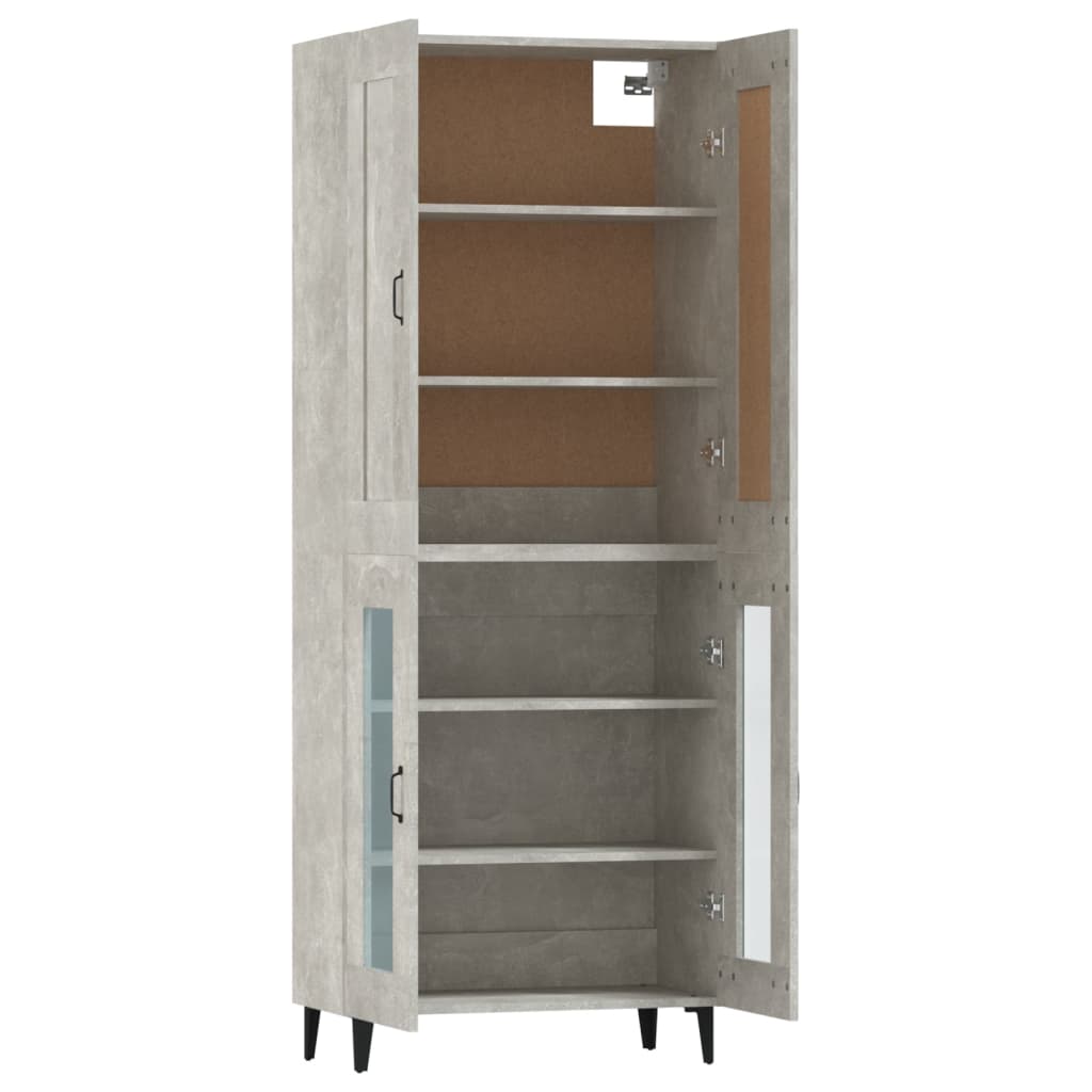 Kaappi betoninharmaa 69,5x34x180 cm tekninen puu - Sisustajankoti.fi