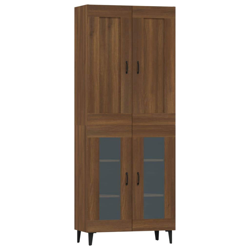 Kaappi ruskea tammi 69,5x34x180 cm tekninen puu - Sisustajankoti.fi