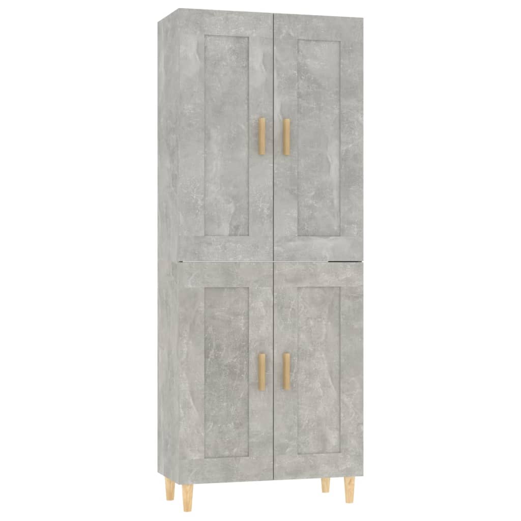 Kaappi betoninharmaa 69,5x34x180 cm tekninen puu - Sisustajankoti.fi
