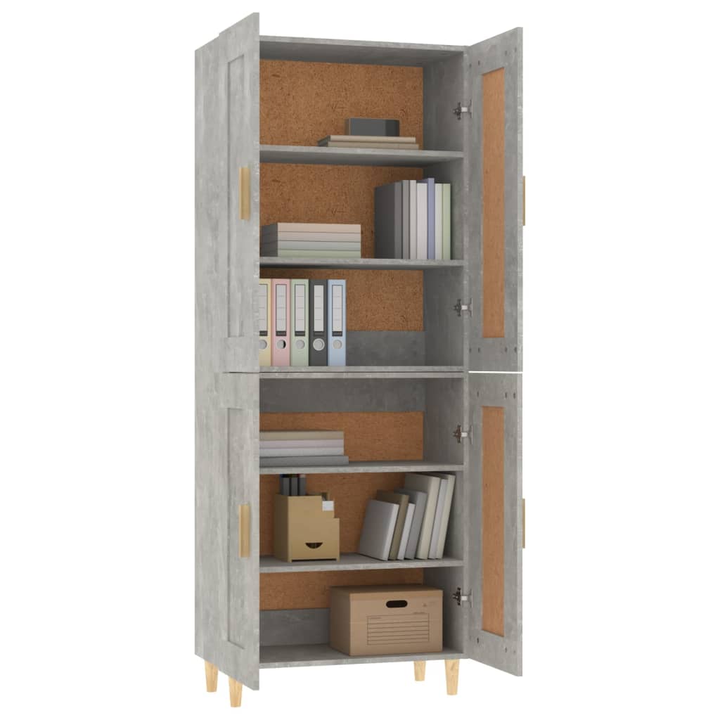 Kaappi betoninharmaa 69,5x34x180 cm tekninen puu - Sisustajankoti.fi