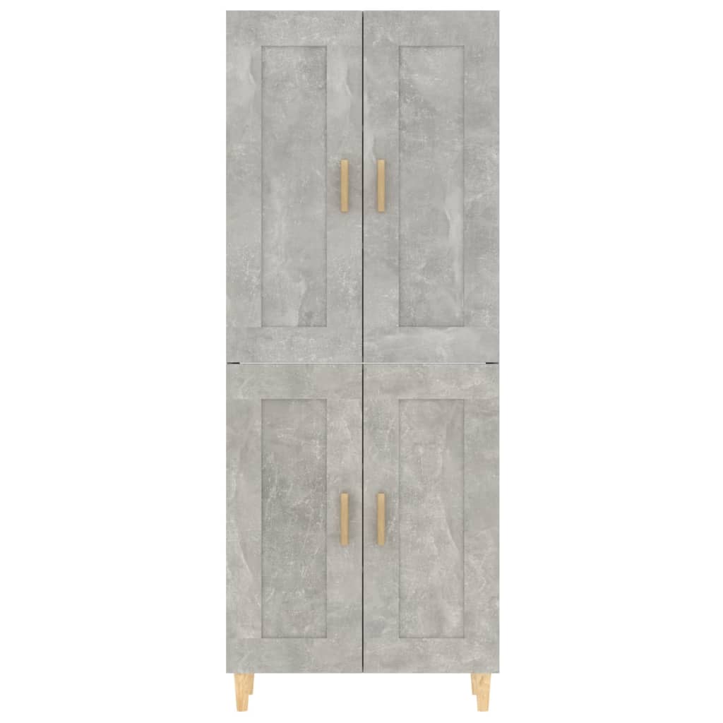 Kaappi betoninharmaa 69,5x34x180 cm tekninen puu - Sisustajankoti.fi