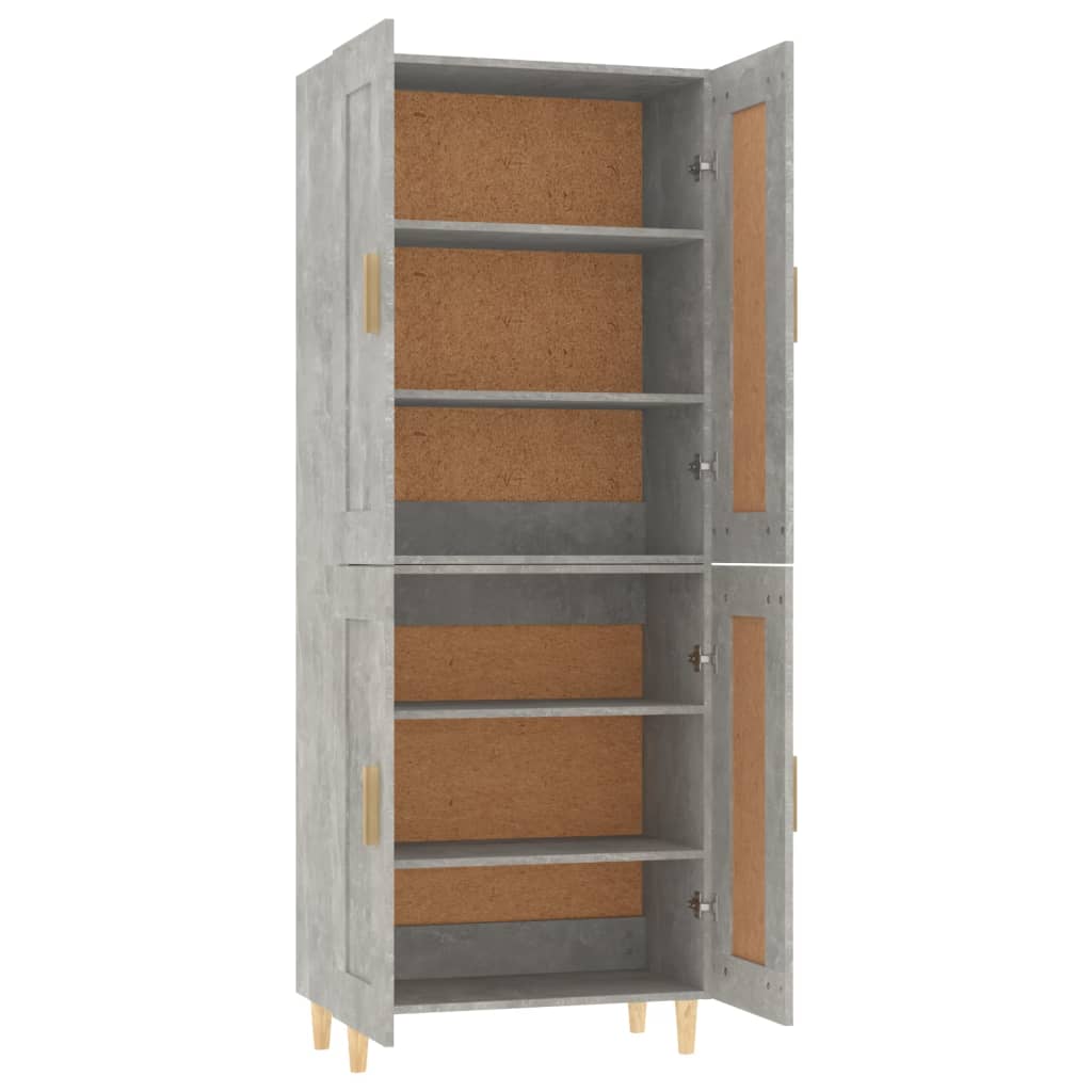 Kaappi betoninharmaa 69,5x34x180 cm tekninen puu - Sisustajankoti.fi