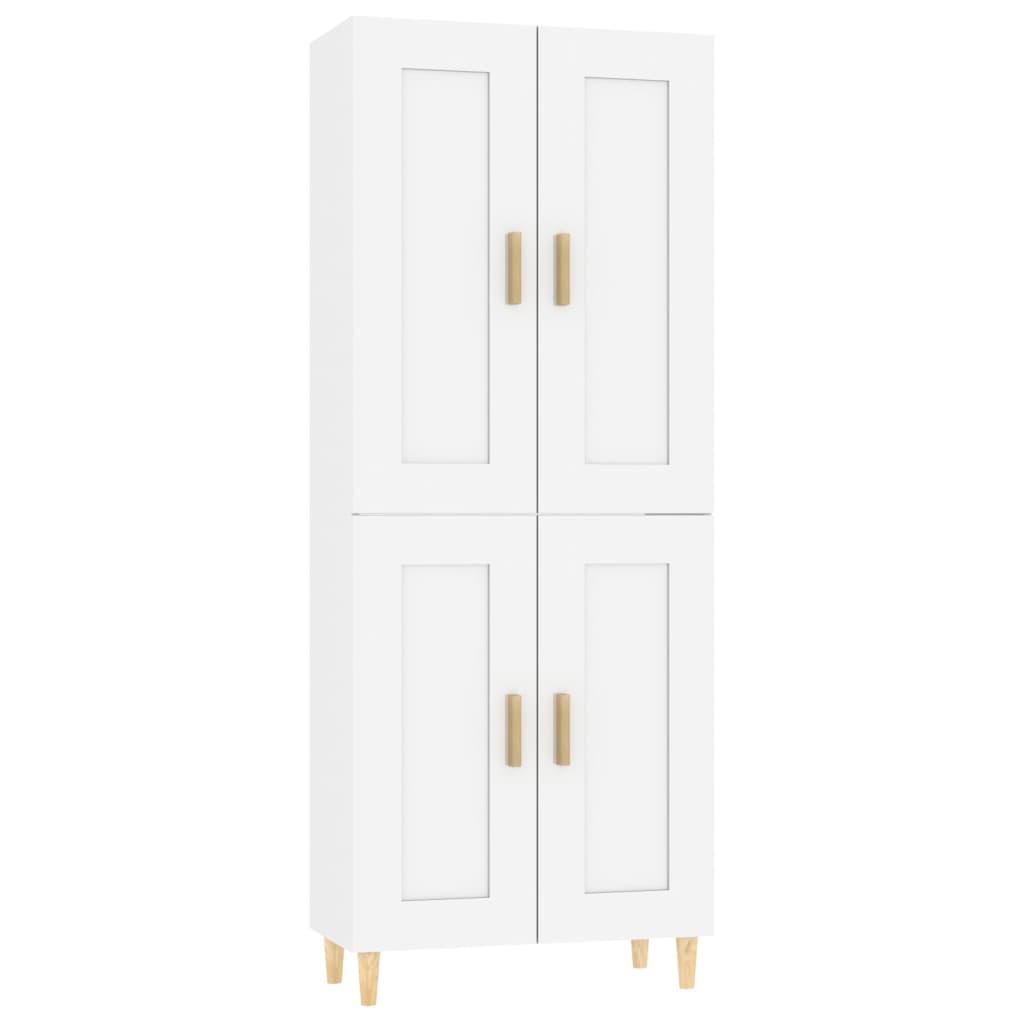 Kaappi korkeakiilto valkoinen 69,5x34x180 cm tekninen puu - Sisustajankoti.fi