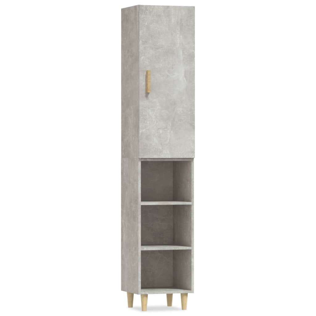 Kaappi betoninharmaa 34,5x34x180 cm tekninen puu - Sisustajankoti.fi
