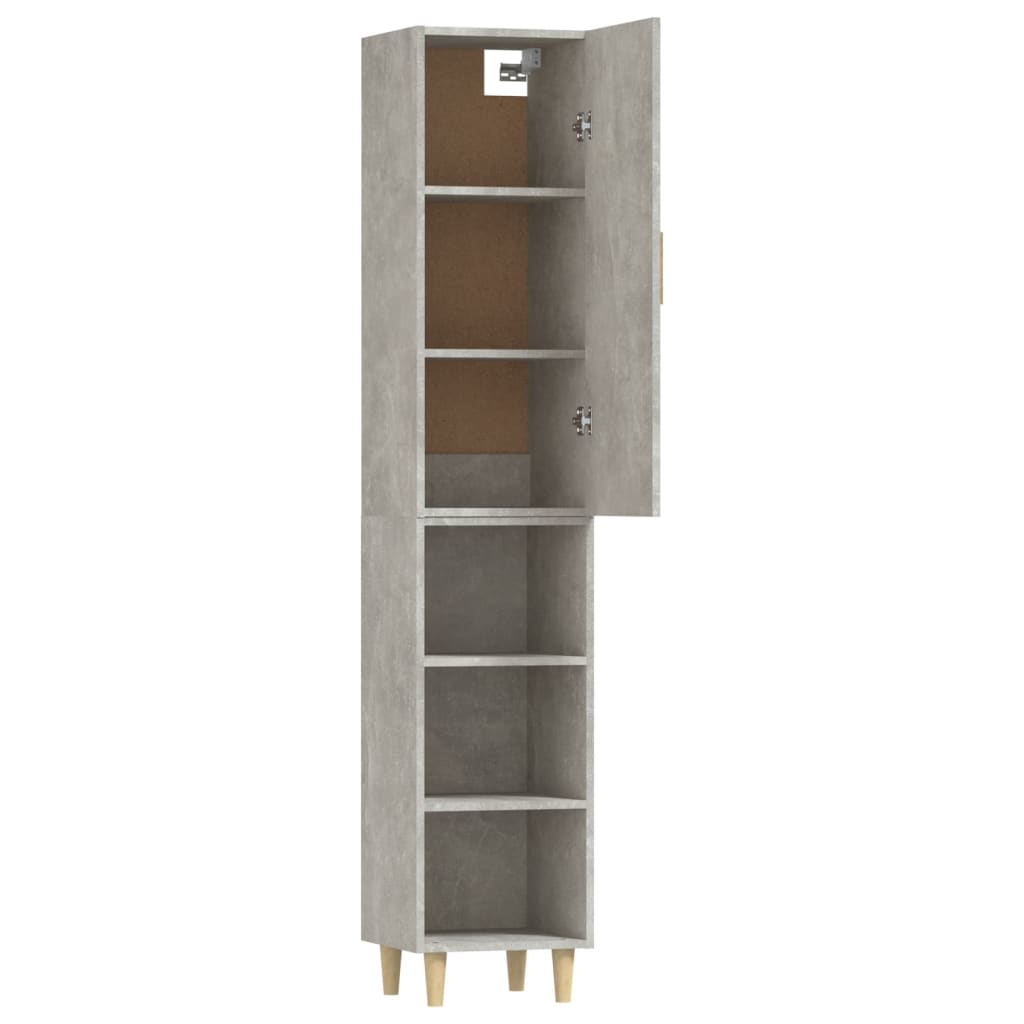 Kaappi betoninharmaa 34,5x34x180 cm tekninen puu - Sisustajankoti.fi