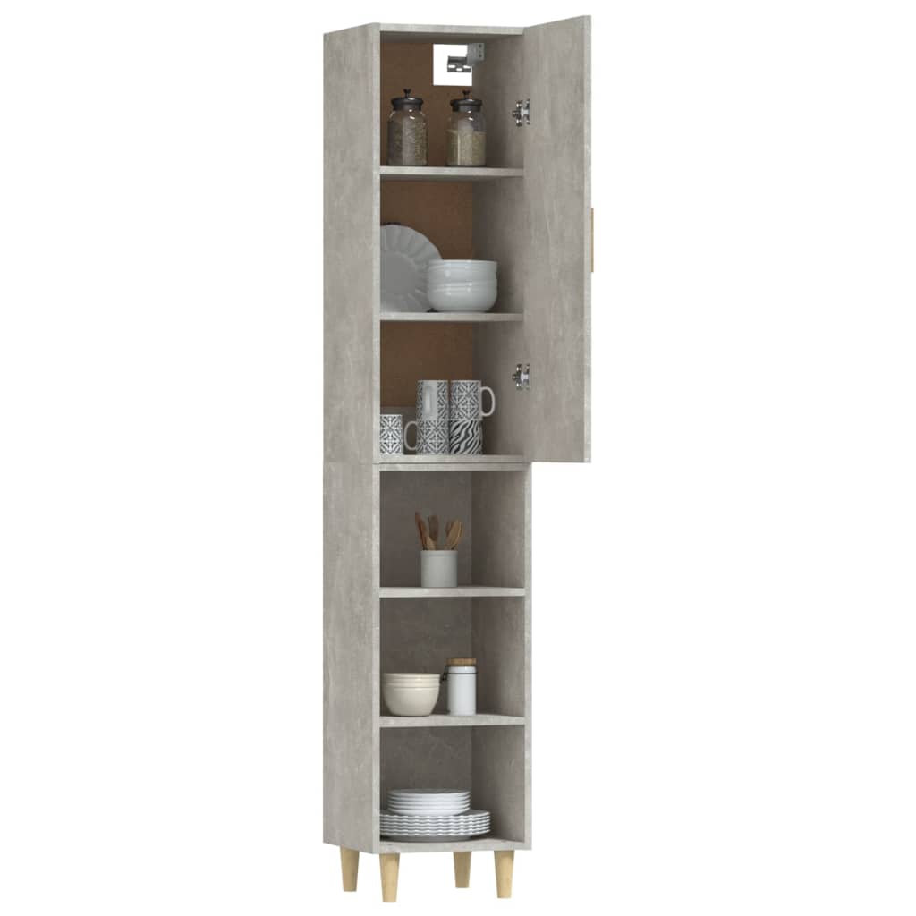 Kaappi betoninharmaa 34,5x34x180 cm tekninen puu - Sisustajankoti.fi