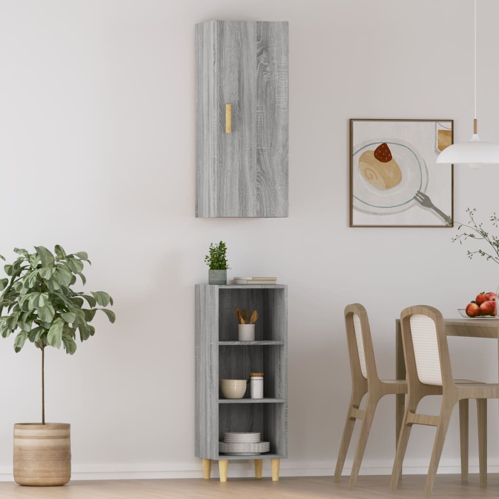 Kaappi harmaa Sonoma 34,5x34x180 cm tekninen puu - Sisustajankoti.fi