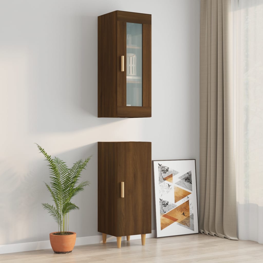 Kaappi ruskea tammi 34,5x34x180 cm tekninen puu - Sisustajankoti.fi