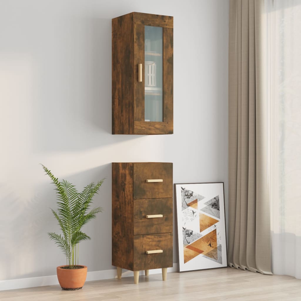 Kaappi savutammi 34,5x34x180 cm tekninen puu - Sisustajankoti.fi