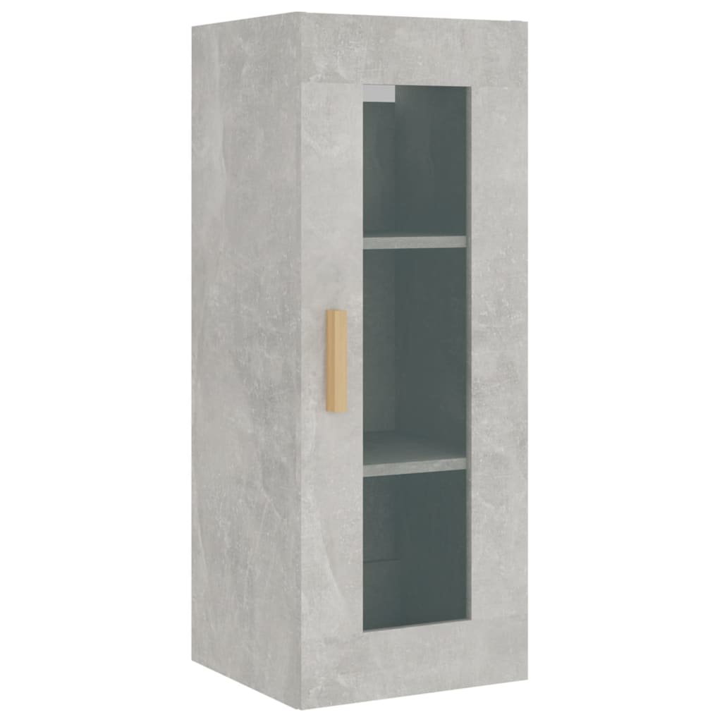 Kaappi betoninharmaa 34,5x34x180 cm tekninen puu - Sisustajankoti.fi