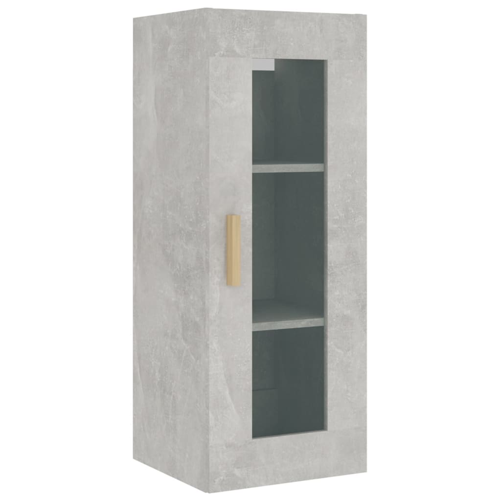 Kaappi betoninharmaa 34,5x34x180 cm tekninen puu - Sisustajankoti.fi