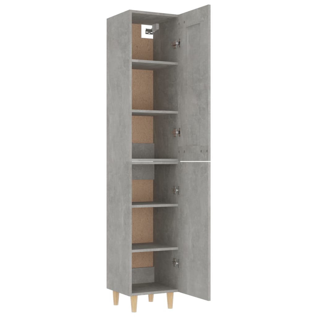 Kaappi betoninharmaa 35x34x180 cm tekninen puu - Sisustajankoti.fi