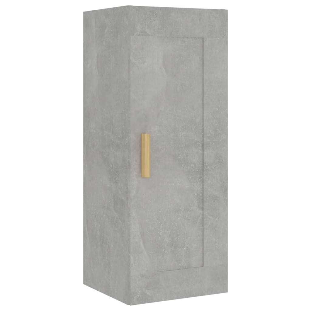 Kaappi betoninharmaa 35x34x180 cm tekninen puu - Sisustajankoti.fi