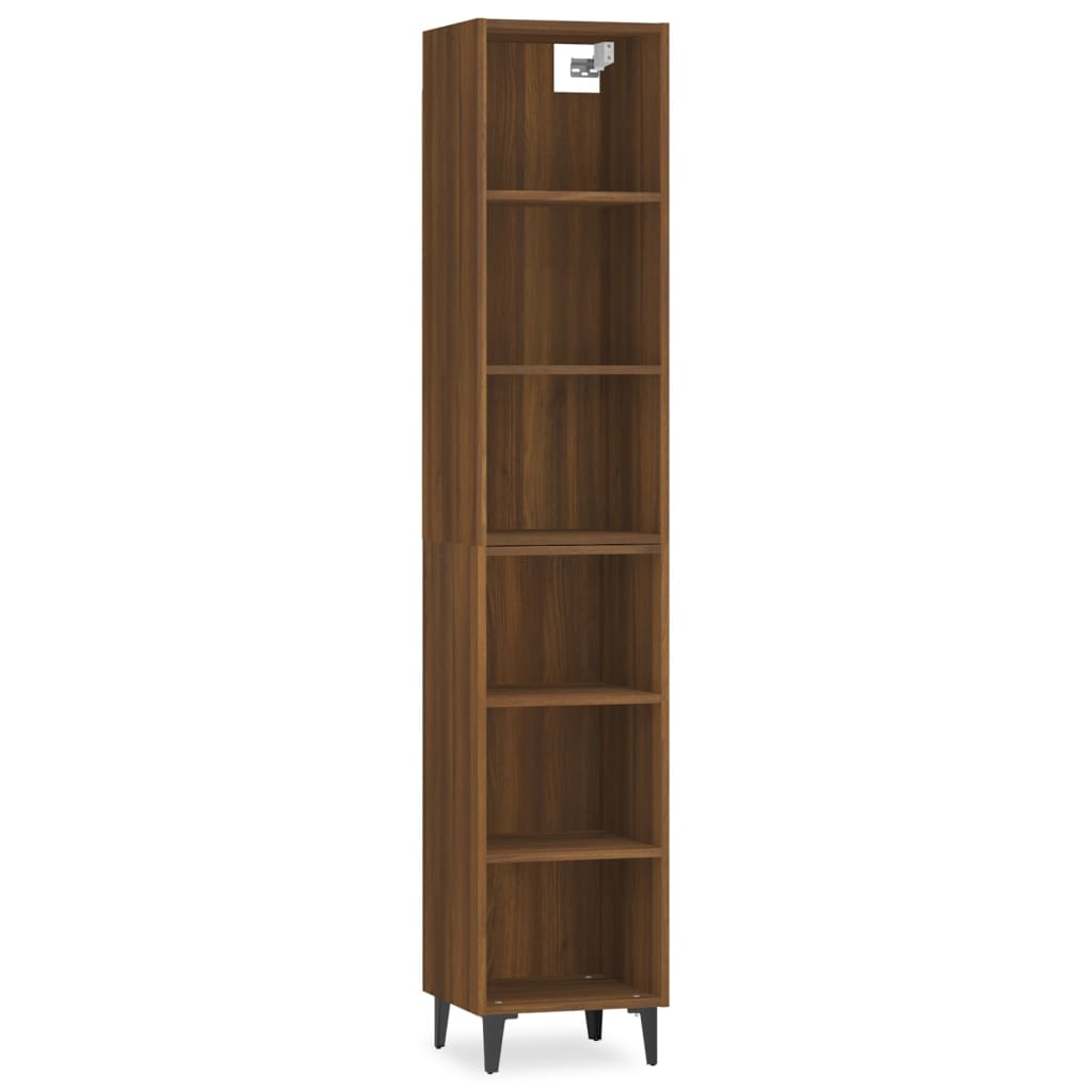 Kaappi ruskea tammi 34,5x32,5x180 cm tekninen puu - Sisustajankoti.fi