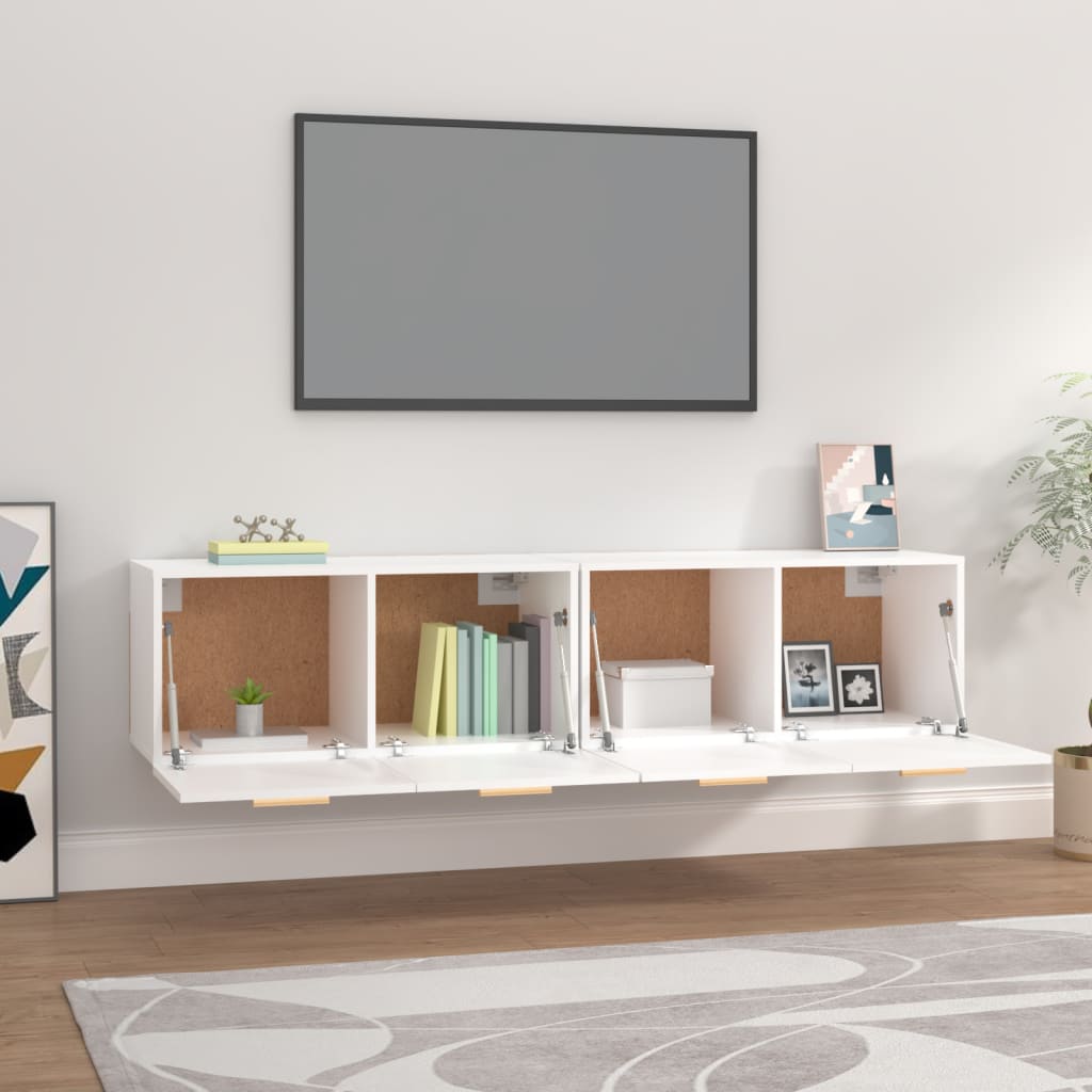 Seinäkaapit 2 kpl valkoinen 80x35x36,5 cm tekninen puu - Sisustajankoti.fi