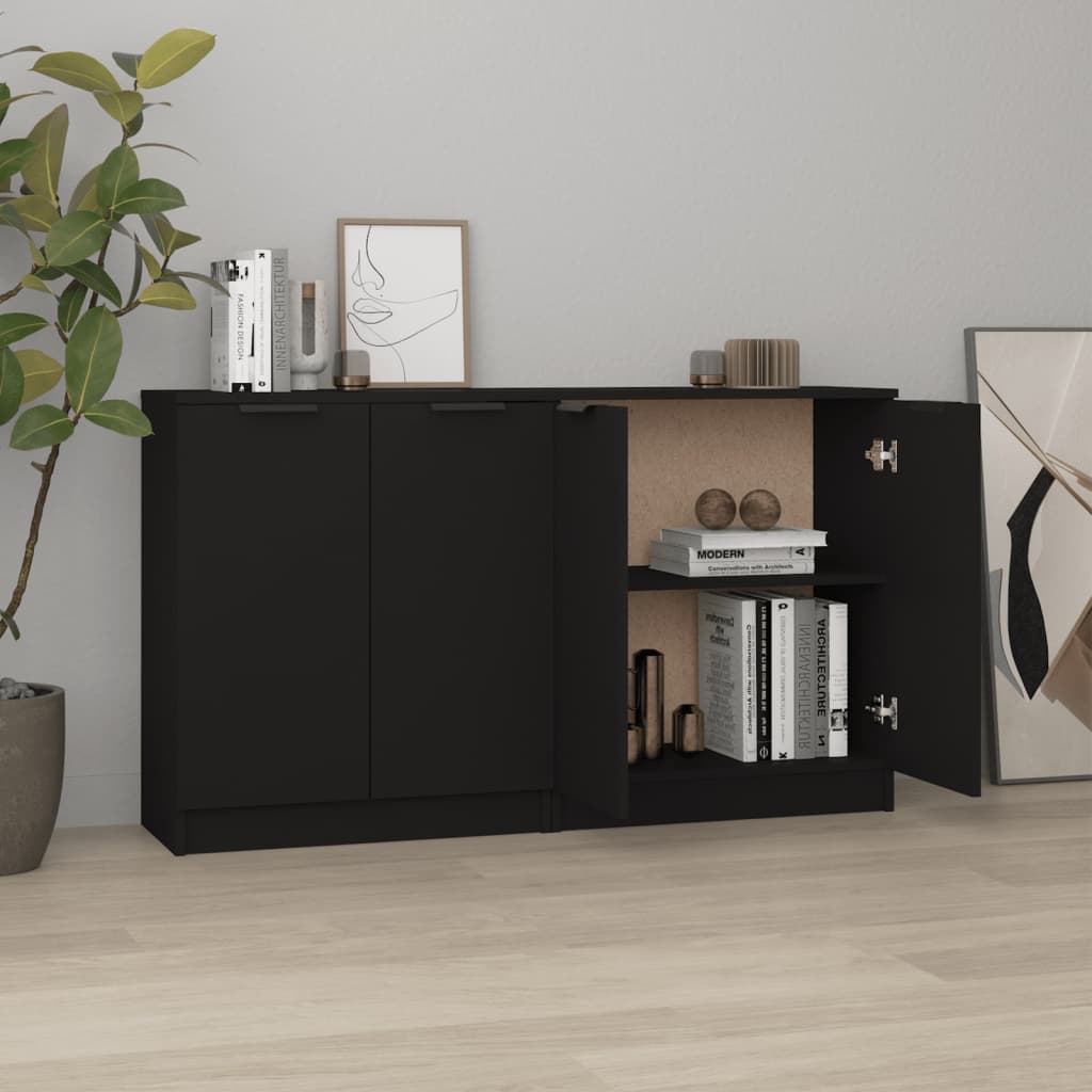 Senkit 2 kpl musta 60x30x70 cm tekninen puu - Sisustajankoti.fi