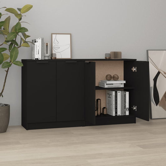 Senkit 2 kpl musta 60x30x70 cm tekninen puu - Sisustajankoti.fi
