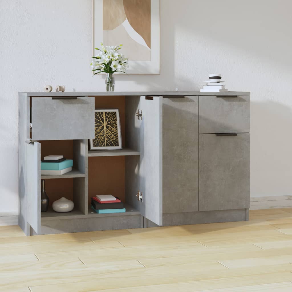 Senkit 2 kpl betoninharmaa 60x30x70 cm tekninen puu - Sisustajankoti.fi