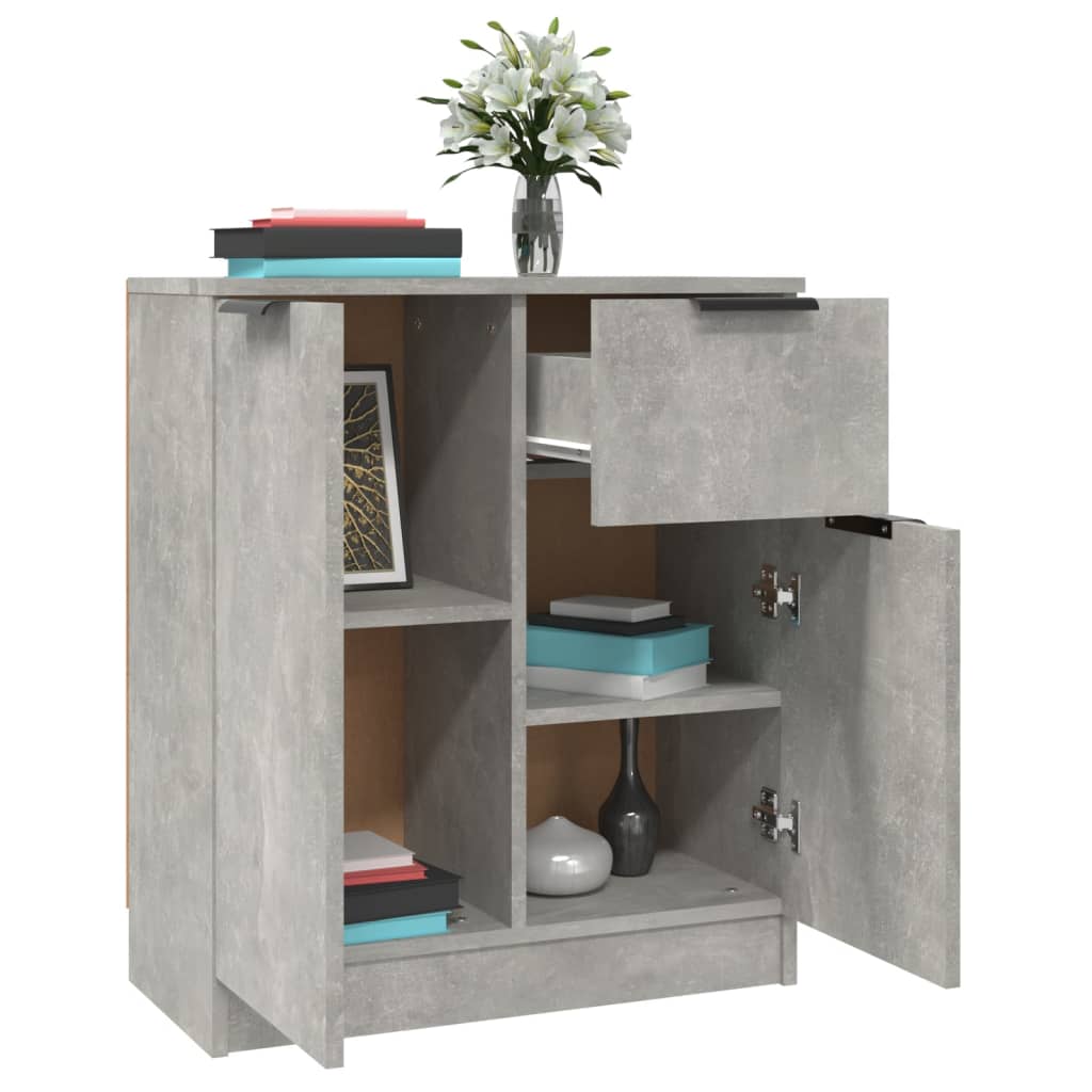 Senkit 2 kpl betoninharmaa 60x30x70 cm tekninen puu - Sisustajankoti.fi