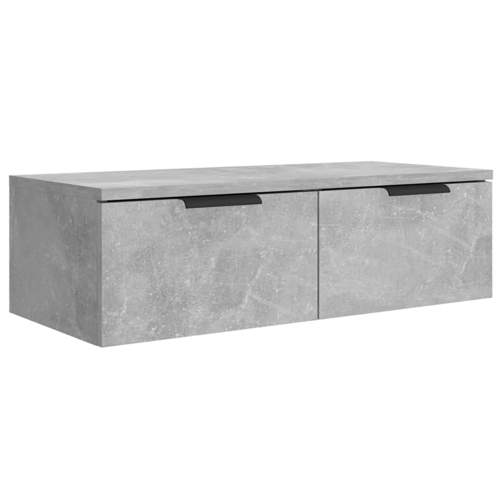 Seinäkaapit 2 kpl betoninharmaa 68x30x20 cm tekninen puu - Sisustajankoti.fi