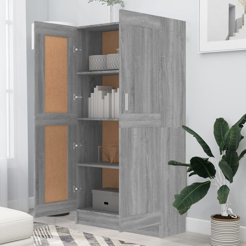 Kirjakaappi harmaa Sonoma 82,5x30,5x150 cm tekninen puu - Sisustajankoti.fi