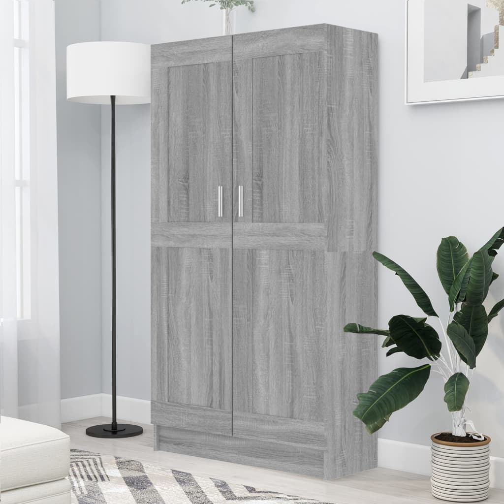 Kirjakaappi harmaa Sonoma 82,5x30,5x150 cm tekninen puu - Sisustajankoti.fi