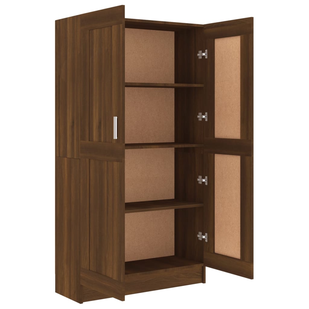 Kirjakaappi ruskea tammi 82,5x30,5x150 cm tekninen puu - Sisustajankoti.fi