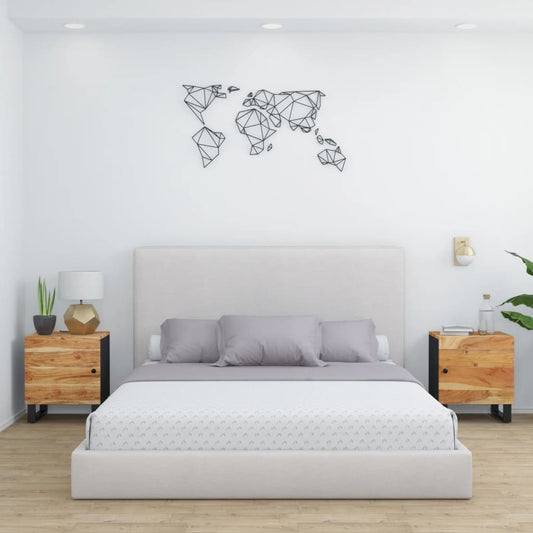 Yöpöydät 2 kpl 40x33x46 cm täysi akaasiapuu - Sisustajankoti.fi