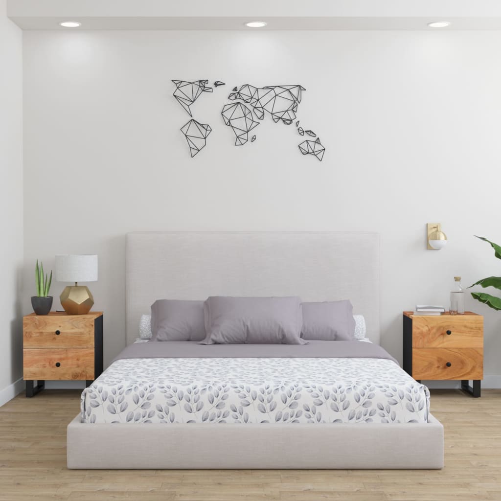 Yöpöydät 2 kpl 40x33x46 cm täysi akaasiapuu - Sisustajankoti.fi