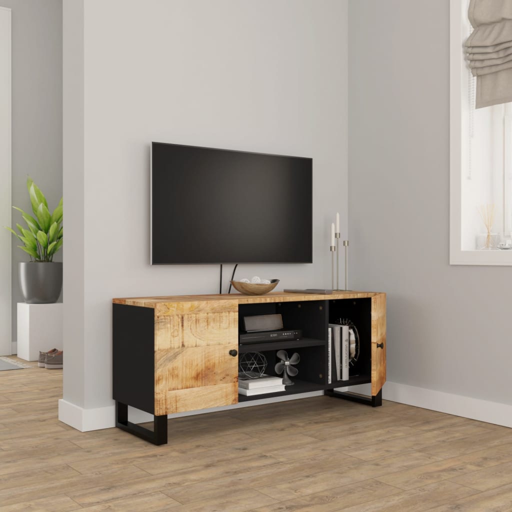 TV-taso 105x33x46 cm täysi mangopuu - Sisustajankoti.fi
