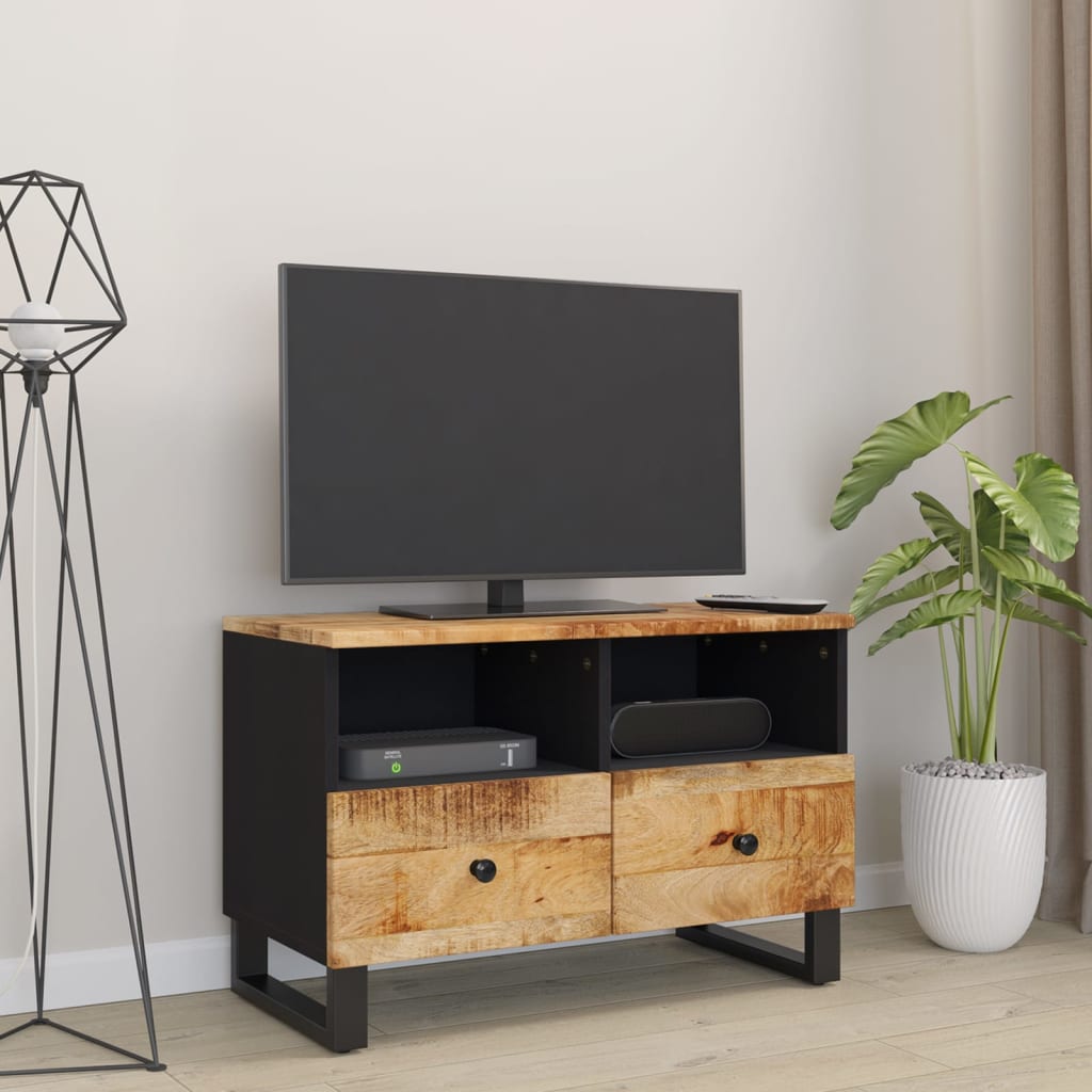 TV-taso 70x33x46 cm täysi mangopuu - Sisustajankoti.fi