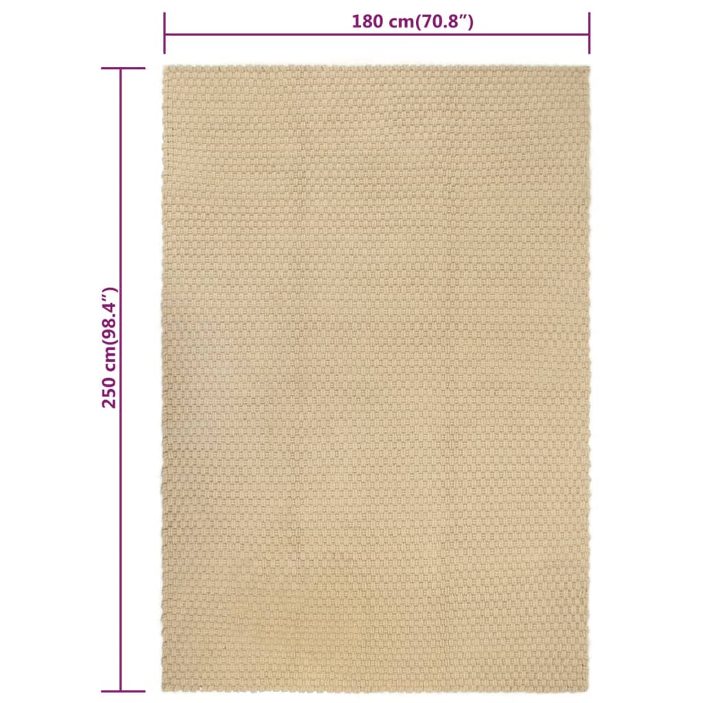 Matto suorakaide luonnollinen 180x250 cm puuvilla - Sisustajankoti.fi